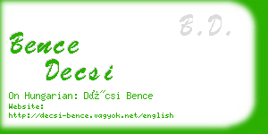 bence decsi business card